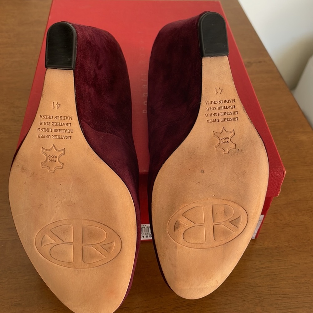 Robert Robert all leather kid suede shoes in a gorgeous burgundy colour size 41 - Picture 8 of 8